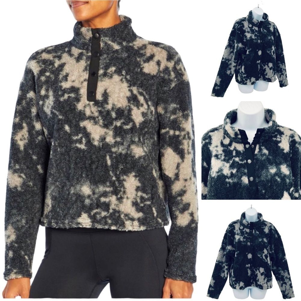 Marika Tyra Cropped Sherpa Funnel Neck Pullover Sz.Large NWT